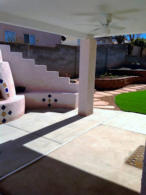 Patio design with Kiva Fireplace by Mountain Paradise Landscaping, Rio Rancho & Albuquerque, New Mexico